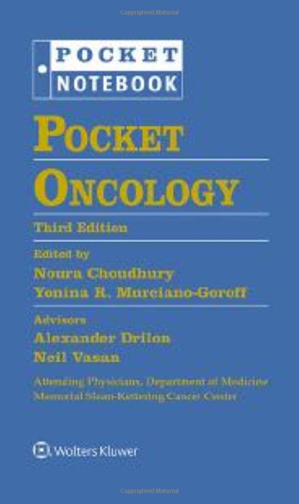 Pocket Oncology (Pocket Notebook Series)